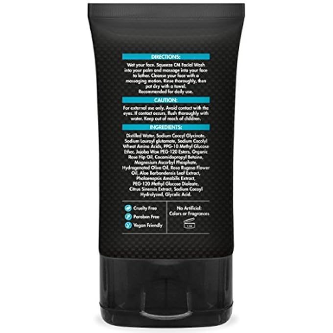 Chamuel Men ANTI-AGING DAILY FACE CLEANSER - DEEP CLEANING & EXFOLIATING FACE WASH FIGHTS ACNE & WRINKLES W/ORGANIC ROSE HIP, ALOE & GLYCOLIC ACID FOR OILY, DRY, SENSITIVE OR COMBINATION SKIN, 125ML. - Image 3